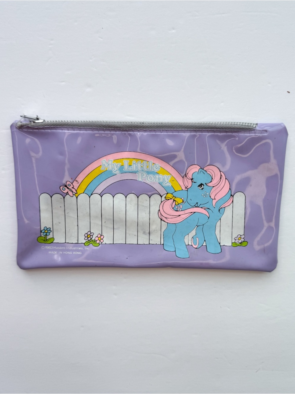 Vintage 1983 My Little Pony G1 Vinyl Pencil Case Pouch Bow Tie Hasbro 80s